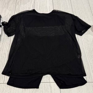 Fashion Nova Black Mesh Shorts Set